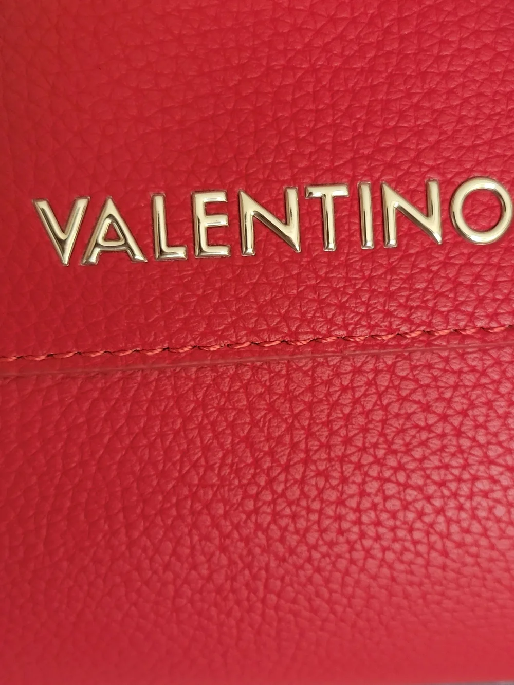 Valentino Medium Red Leather Top-Handle Bag with Logo Strap